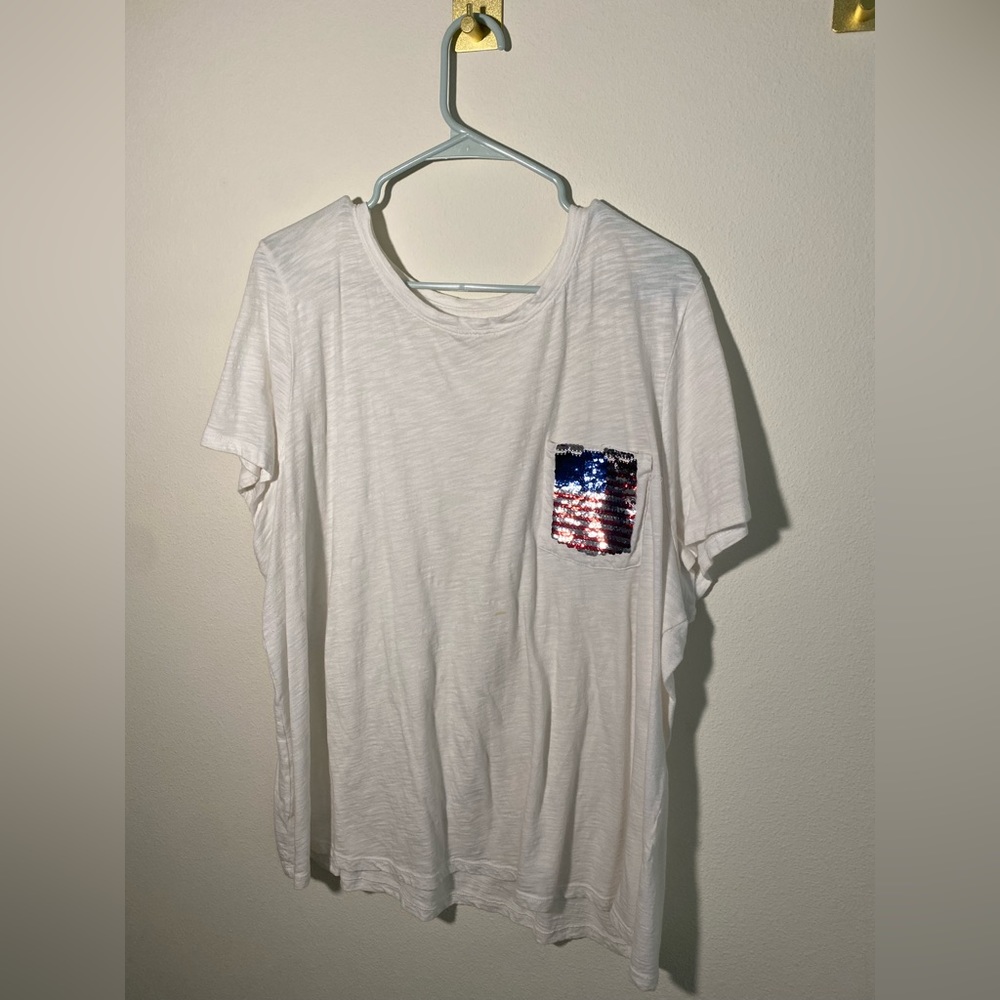 Cute white forth of July inspired T-shirt